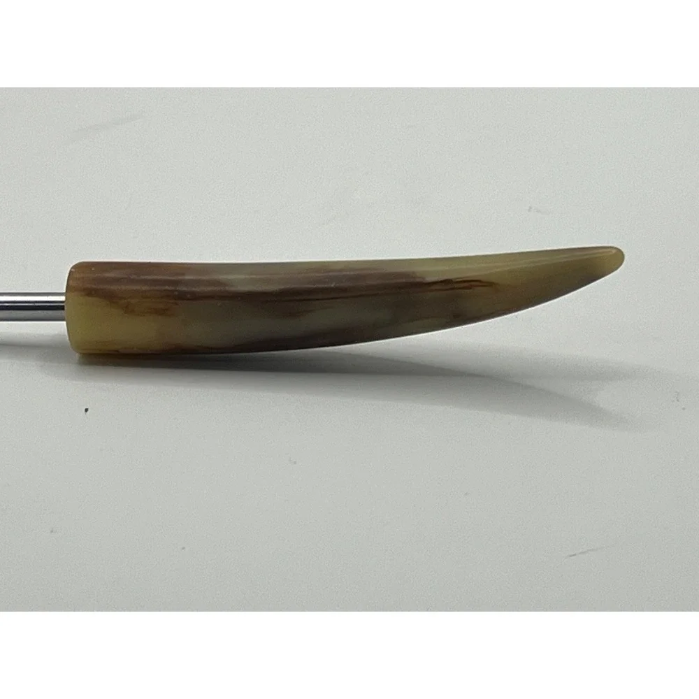 Vintage Horn Handle Spoon - Unique Serving Utensil,‎ Collectible Kitchenware MCM